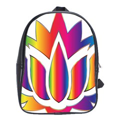 Rainbow Lotus Flower Silhouette School Bags (xl)  by Nexatart