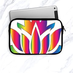 Rainbow Lotus Flower Silhouette Apple Ipad Mini Zipper Cases by Nexatart