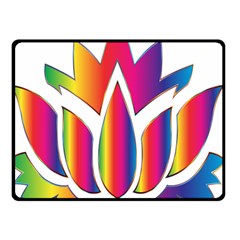 Rainbow Lotus Flower Silhouette Double Sided Fleece Blanket (small)  by Nexatart