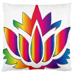 Rainbow Lotus Flower Silhouette Standard Flano Cushion Case (one Side) by Nexatart