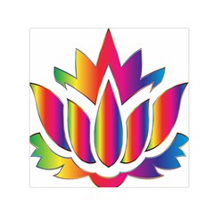 Rainbow Lotus Flower Silhouette Small Satin Scarf (square) by Nexatart