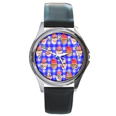 Cake Pattern Round Metal Watch by Nexatart