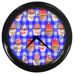 Cake Pattern Wall Clocks (black) by Nexatart