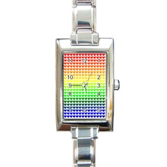 Rainbow Love Rectangle Italian Charm Watch by Nexatart