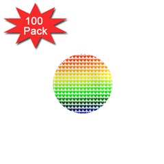 Rainbow Love 1  Mini Magnets (100 Pack)  by Nexatart