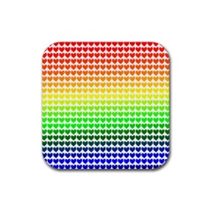 Rainbow Love Rubber Coaster (square)  by Nexatart