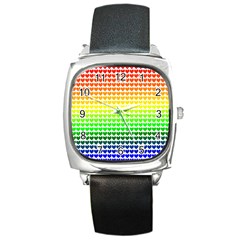 Rainbow Love Square Metal Watch by Nexatart