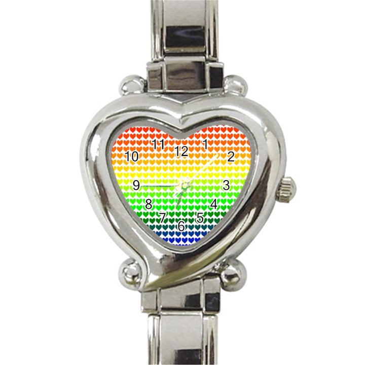 Rainbow Love Heart Italian Charm Watch