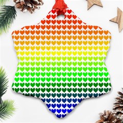 Rainbow Love Ornament (snowflake) by Nexatart