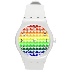 Rainbow Love Round Plastic Sport Watch (m) by Nexatart