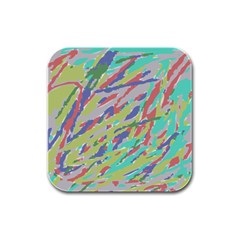 Crayon Texture Rubber Square Coaster (4 Pack)  by Nexatart