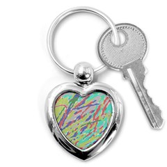 Crayon Texture Key Chains (heart)  by Nexatart