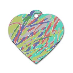 Crayon Texture Dog Tag Heart (two Sides) by Nexatart