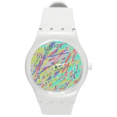 Crayon Texture Round Plastic Sport Watch (m) by Nexatart