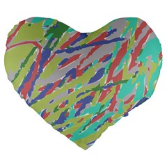 Crayon Texture Large 19  Premium Heart Shape Cushions by Nexatart