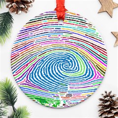 Prismatic Fingerprint Ornament (round) by Nexatart