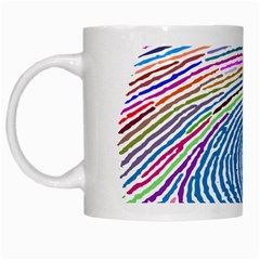 Prismatic Fingerprint White Mugs by Nexatart