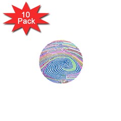 Prismatic Fingerprint 1  Mini Buttons (10 Pack)  by Nexatart