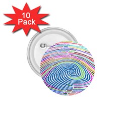 Prismatic Fingerprint 1 75  Buttons (10 Pack) by Nexatart