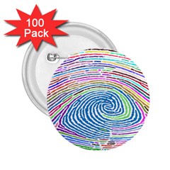 Prismatic Fingerprint 2 25  Buttons (100 Pack)  by Nexatart