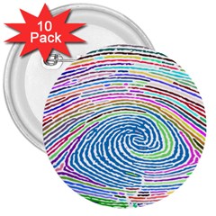 Prismatic Fingerprint 3  Buttons (10 Pack)  by Nexatart