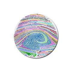 Prismatic Fingerprint Rubber Coaster (round)  by Nexatart