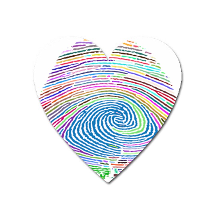 Prismatic Fingerprint Heart Magnet