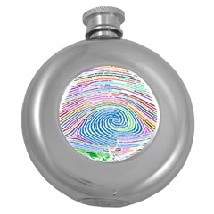 Prismatic Fingerprint Round Hip Flask (5 Oz) by Nexatart