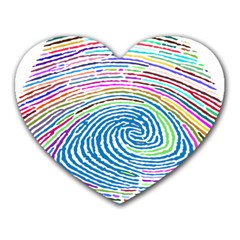 Prismatic Fingerprint Heart Mousepads by Nexatart