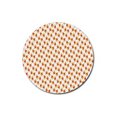 Candy Corn Seamless Pattern Rubber Coaster (round)  by Nexatart