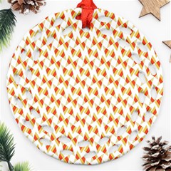 Candy Corn Seamless Pattern Ornament (round Filigree) by Nexatart