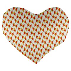 Candy Corn Seamless Pattern Large 19  Premium Heart Shape Cushions by Nexatart