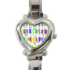 Popsicle Pattern Heart Italian Charm Watch by Nexatart