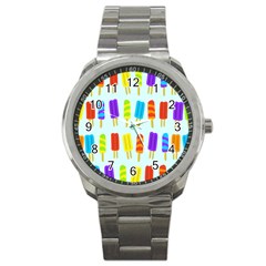 Popsicle Pattern Sport Metal Watch by Nexatart