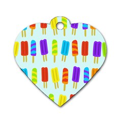 Popsicle Pattern Dog Tag Heart (one Side) by Nexatart