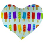 Popsicle Pattern Large 19  Premium Heart Shape Cushions Back