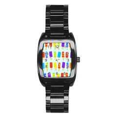 Popsicle Pattern Stainless Steel Barrel Watch by Nexatart