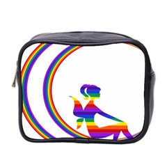 Rainbow Fairy Relaxing On The Rainbow Crescent Moon Mini Toiletries Bag 2-side by Nexatart