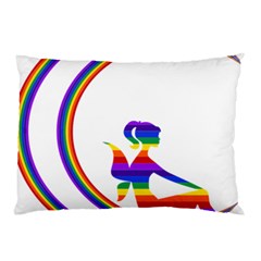 Rainbow Fairy Relaxing On The Rainbow Crescent Moon Pillow Case (two Sides) by Nexatart