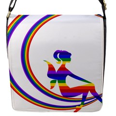 Rainbow Fairy Relaxing On The Rainbow Crescent Moon Flap Messenger Bag (s) by Nexatart