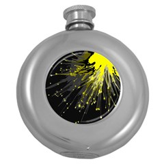 Big Bang Round Hip Flask (5 Oz) by ValentinaDesign