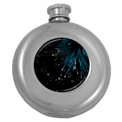 Big Bang Round Hip Flask (5 Oz) by ValentinaDesign