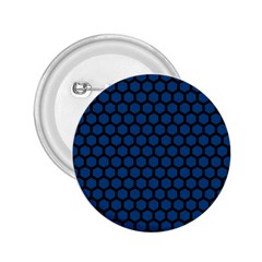 Blue Dark Navy Cobalt Royal Tardis Honeycomb Hexagon 2 25  Buttons