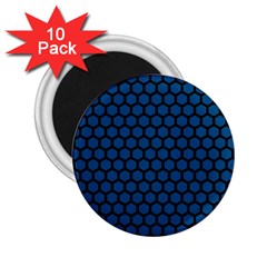 Blue Dark Navy Cobalt Royal Tardis Honeycomb Hexagon 2 25  Magnets (10 Pack) 