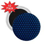 Blue Dark Navy Cobalt Royal Tardis Honeycomb Hexagon 2.25  Magnets (10 pack)  Front