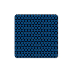 Blue Dark Navy Cobalt Royal Tardis Honeycomb Hexagon Square Magnet