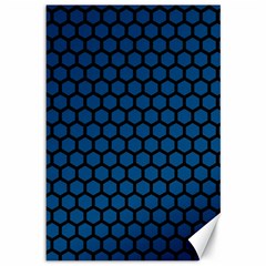 Blue Dark Navy Cobalt Royal Tardis Honeycomb Hexagon Canvas 12  X 18   by Mariart