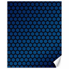 Blue Dark Navy Cobalt Royal Tardis Honeycomb Hexagon Canvas 16  X 20  