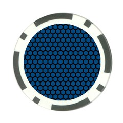 Blue Dark Navy Cobalt Royal Tardis Honeycomb Hexagon Poker Chip Card Guard by Mariart