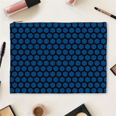 Blue Dark Navy Cobalt Royal Tardis Honeycomb Hexagon Cosmetic Bag (xl) by Mariart